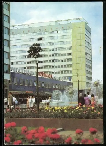 AK Dresden, Strassenpartie mit Grünanlagen