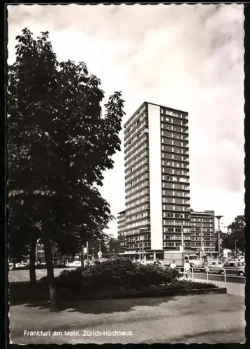 AK Frankfurt am Main, Blick zum Zürich-Hochhaus