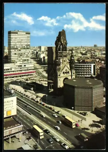 AK Berlin, Kaiser Wilhelm-Gedächtniskirche und Europa-Center