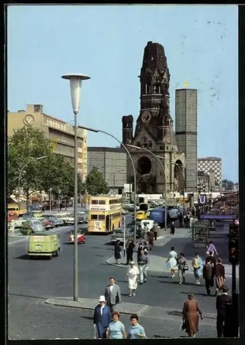 AK Berlin, Partie am Kurfürstendamm mit Kaiser-Wilhelm-Gedächtniskirche