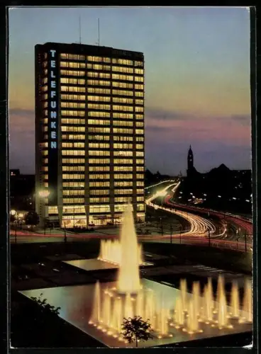 AK Berlin, Partie am Ernst-Reuter-Platz mit Springbrunnen