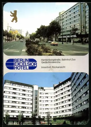 AK Berlin, Partie in der Hadenbergstrasse, Bahnhof Zoo und Gedächtniskirche