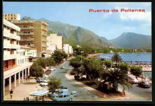 AK Puerto de Pollensa /Mallorca, Strassenszene und Strandpartie