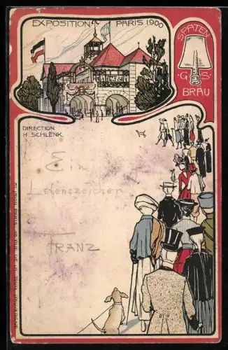 AK Paris, Exposition universelle de 1900, Les visiteurs devant l`entrée