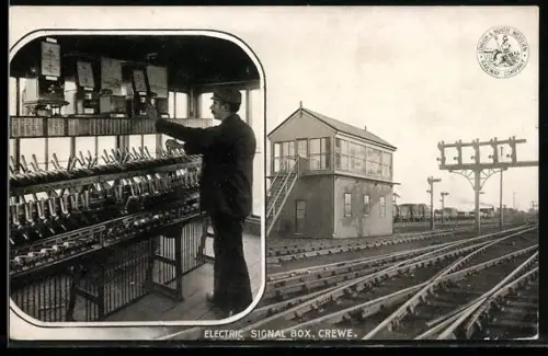 AK Englische Eisenbahn Crewe, Electric Signal Box