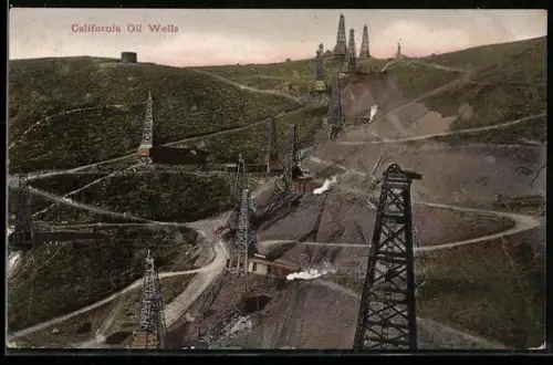 AK Coalinga, CA, California Oil Wells, Erdöl