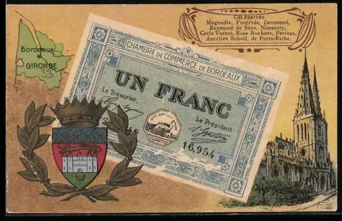 AK Bordeaux, Un billet d`un Franc
