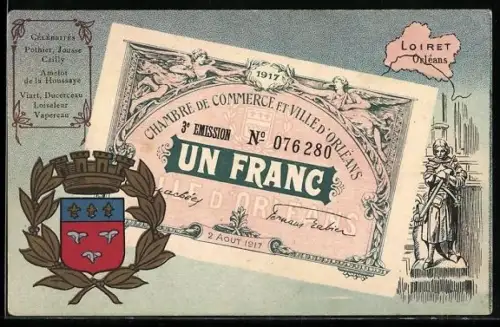 AK Orléans, Un billet d`un Franc