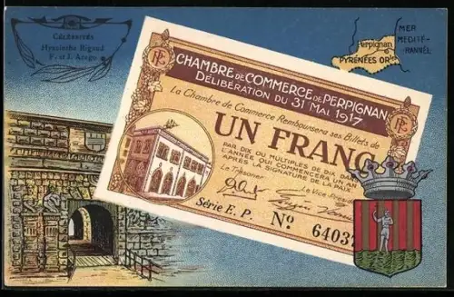 AK Perpignan, Un billet d`un Franc