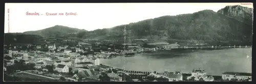 Klapp-AK Gmunden, Traunsee vom Hochkogl mit Traunstein