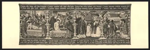 Klapp-AK Bern, Gewirkter Teppich mit Szenen aus der Leidensgeschichte des hl. Vinzenz von Saragossa, Bern hist. Museum