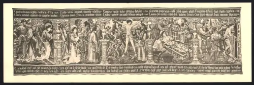 Klapp-AK Bern, Gewirkter Teppich mit Szenen aus d. Leidensgeschichte d. hl. Vinzenz von Saragossa, Bern hist. Museum