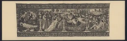 Klapp-AK Bern, Gewirkter Teppich mit Szenen aus der Leidensgeschichte d. hl. Vinzenz von Saragossa, Bern hist. Museum