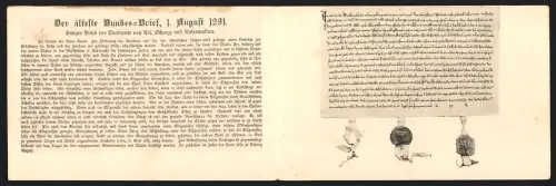 Klapp-AK Grandson, Schlacht bei Grandson, Bundebrief 1. August 1291