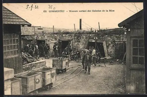 AK Commentry, Mineurs sortant des Galeries de la Mine