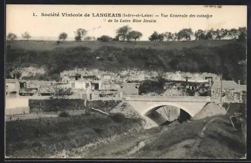 AK Langeais /Indre-et-Lore, Vue générale des coteaux de la Loire Rive Droite