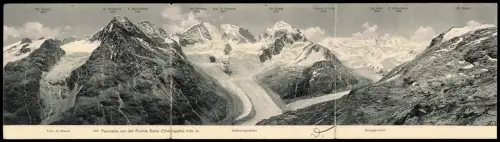 Klapp-AK Fuorcla Surlej, Panorama mit Tschiervagletscher