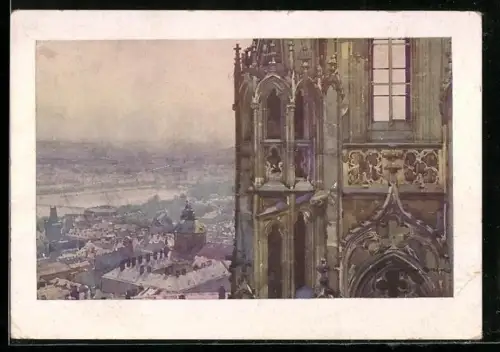 Künstler-AK Jaroslav Setelik: Prag, Nordseite des Doms