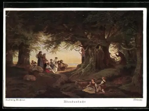 Künstler-AK Ludwig Richter: Abendandacht