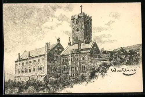 Künstler-AK Eisenach, Wartburg