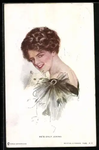 Künstler-AK Harrison Fisher: Er macht nur Spass