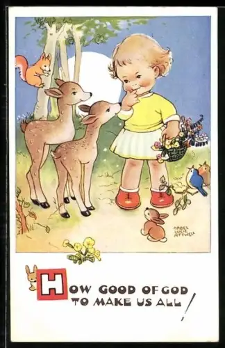 Künstler-AK Mabel Lucie Attwell: How Good Of God To Make Us All!