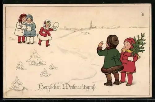 Künstler-AK Lia Döring: Weihnachtsgruss