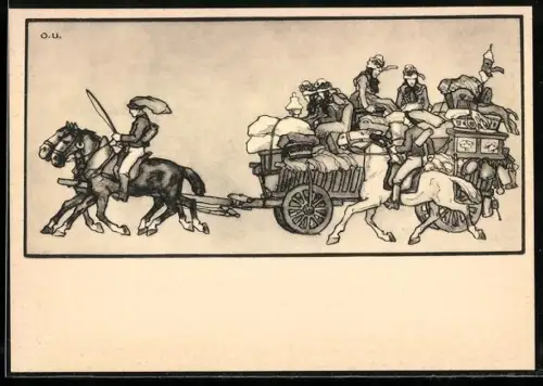 Künstler-AK Ubbelohde: Hessische Trachten