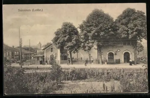 AK Salonnes, Blick auf den Bahnhof