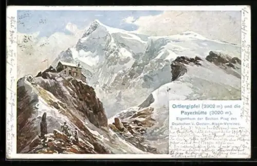 AK Payerhütte und Ortlergipfel, Berghütte