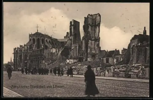 AK Löwen, Szene im zerstörten Stadtteil