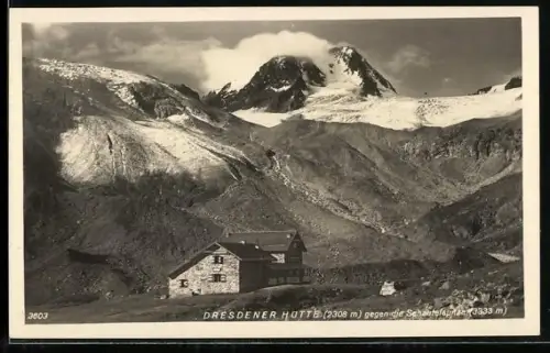 AK Dresdenerhütte mit Bergen
