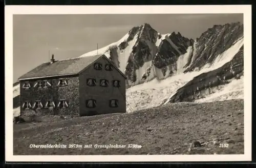 AK Oberwalderhütte, Blick gegen den Grossglockner