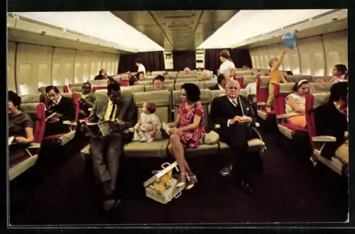 AK Innenraum des Pan Am`s New 747 Flugzeugs