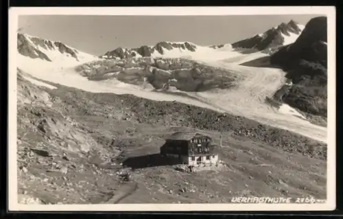 AK Vernagthütte, Berghütte vor Gebirgspanorama