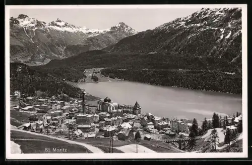 AK St. Moritz, Teilansicht mit Kirche