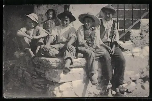 AK Lago di Garda, Bambini, Kinder in volkstümlicher Kleidung