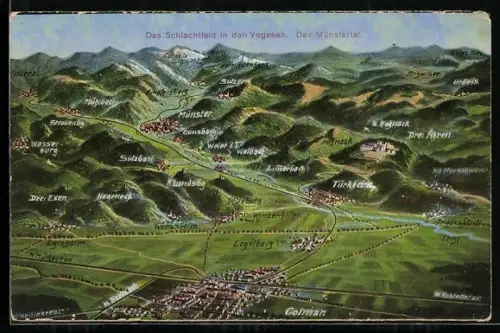AK Das Münstertal, Schlachtfeld in den Vogesen