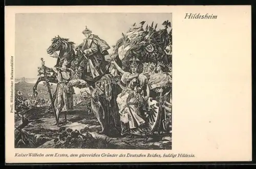 AK Hildesheim, Kaiser Wilhelm I., Hildesheimer Rathausbilder