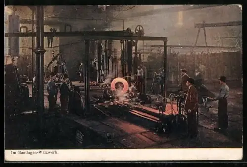 AK Im Bandagen-Walzwerk, Fabrikarbeiter