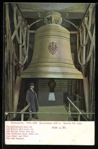 AK Köln, Kaiserglocke im Kölner Dom