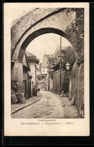 AK Hermannstadt / Nagyszeben / Sibiu, Pempflingergasse mit Bogen
