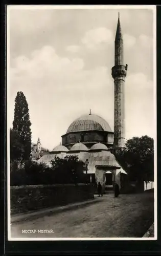 AK Mostar / Mostar, Blick zur Moschee
