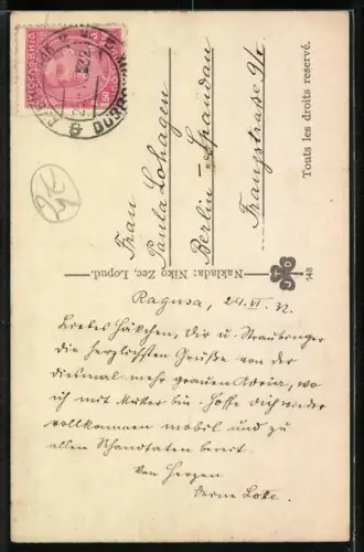 AK Lopud, Ruine des Rektorenpalais, Teilansicht