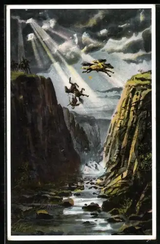 AK Szene aus dem Märchen Die Sage von der Rosstrappe