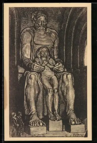 Künstler-AK Bruno Heroux: Leipzig, Völkerschlachtdenkmal, Die Glaubensstärke im Ruhmesmale