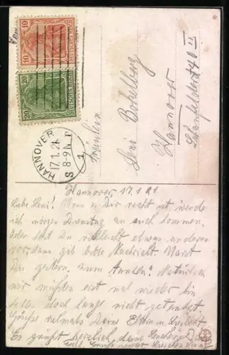 Künstler-AK Knabe am Telefon