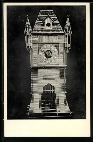 AK Goslar, Kunstuhr aus Strohhalmen