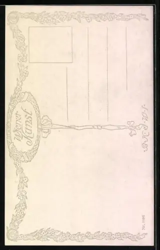 AK Endlich ist Ruh, Feldhase an eienm Baum