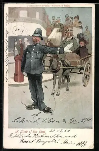 Künstler-AK Tom Browne: A Limb of the Lax, Der Arm des Gesetzes